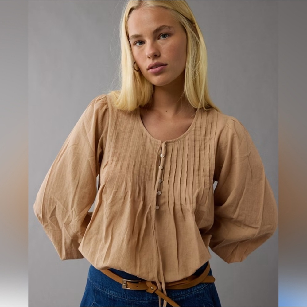 AE Long-Sleeve Breezy Boho Blouse